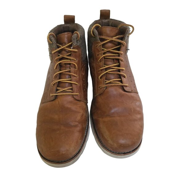 Ugg 3239 Brown Leather Wingtip Shearling Lined Vibram Sole Chukka Boots Size 12 - Picture 5 of 13